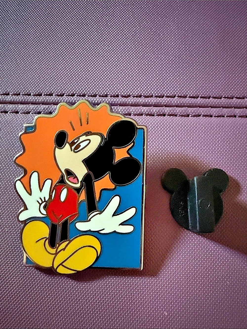 Disney Mickey Mouse Enamel Pin Orange & Blue